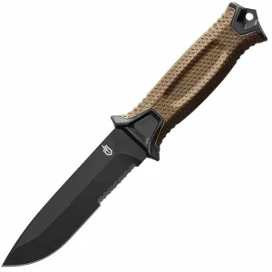 StrongArm, Coyote Rubber Handle, Black ComboEdge w-Sheath