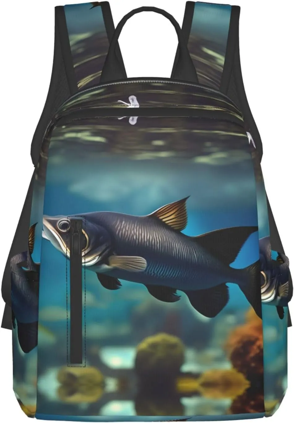 Subaquatic Catfish Print Lightweight Backpack, Travel Bookbag College Bag,Laptop Backpack For Men Women