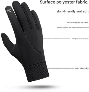 Subzro Ultimate Winter Gloves, Waterproof, Touchscreen Compatible, Men's, Black Gray, Large
