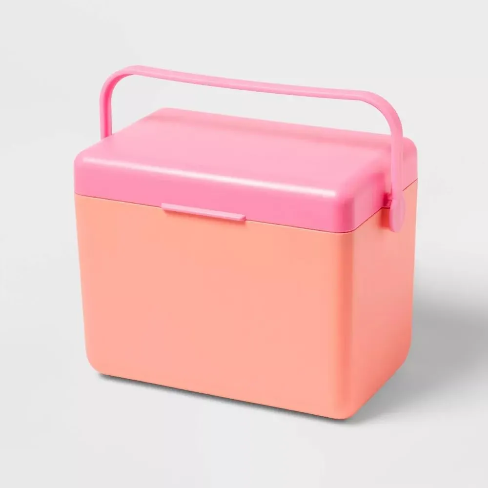 Sun Squad 16 Can Capacity Hard Sided Cooler with Handle - 11qt Insulated Ice Chest, Sturdy & Compact Design, Lightweight Portable Beverage Holder, Durable Polypropylene Liner