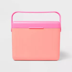 Sun Squad 16 Can Capacity Hard Sided Cooler with Handle - 11qt Insulated Ice Chest, Sturdy & Compact Design, Lightweight Portable Beverage Holder, Durable Polypropylene Liner