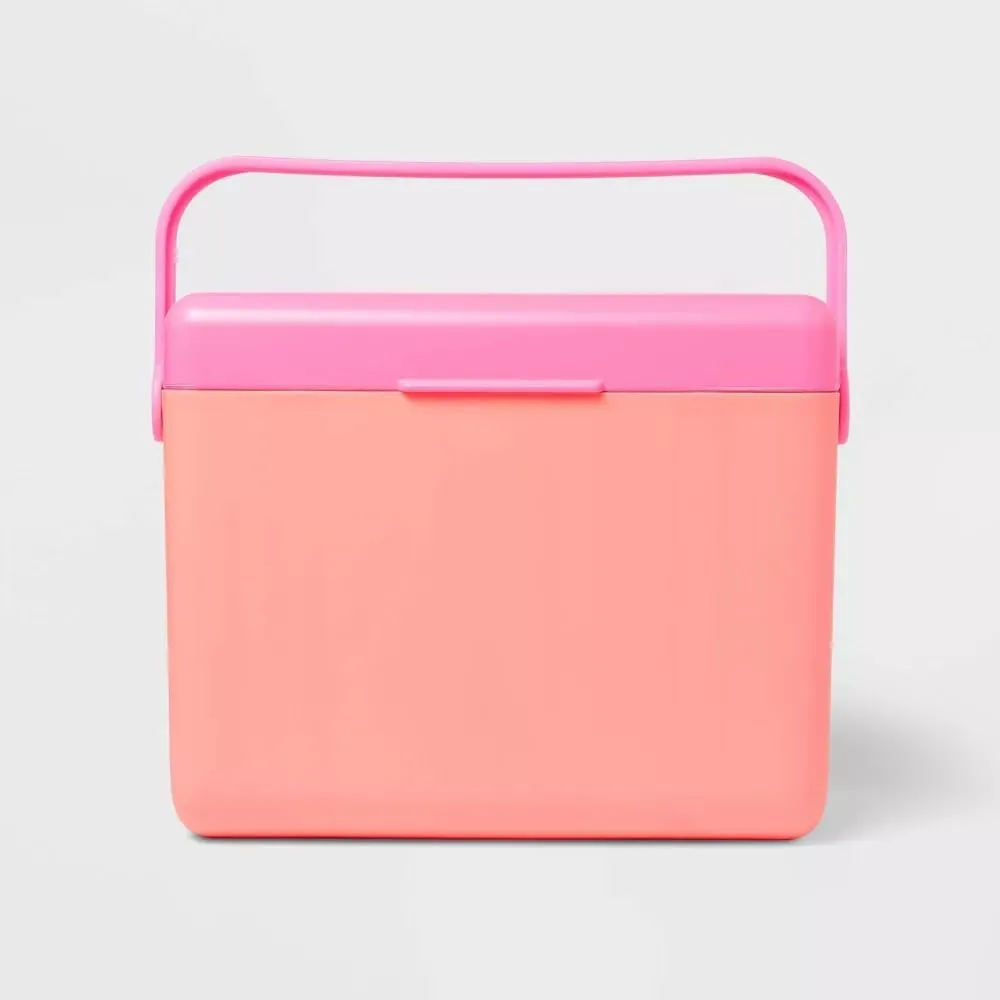Sun Squad 16 Can Capacity Hard Sided Cooler with Handle - 11qt Insulated Ice Chest, Sturdy & Compact Design, Lightweight Portable Beverage Holder, Durable Polypropylene Liner