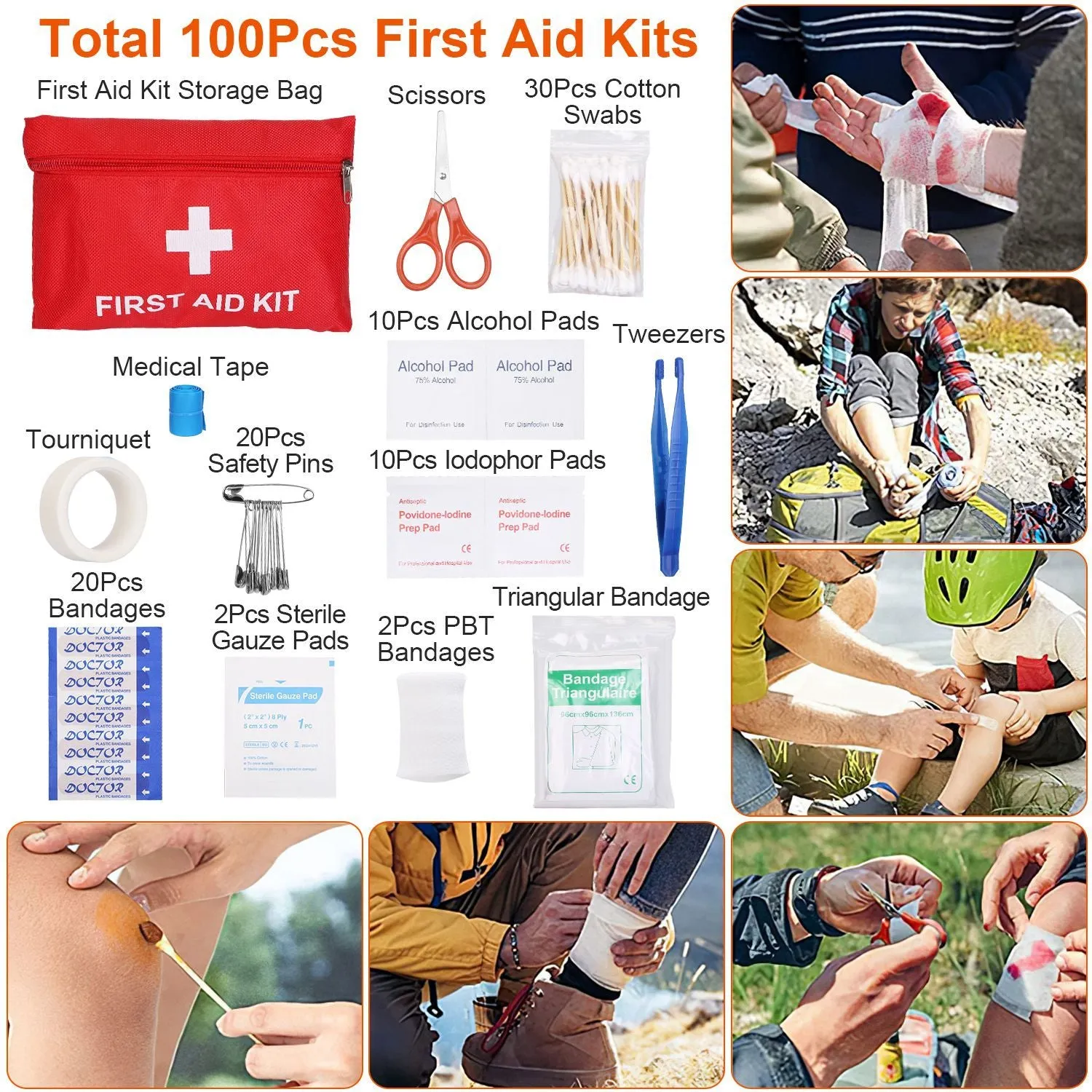 Supplies 125Pcs Outdoor Gear Kit Holiday markdown Kits Tactical Professional Hiking First Hunting Survival Adventure for Emergency Tested Camping Aid Survival