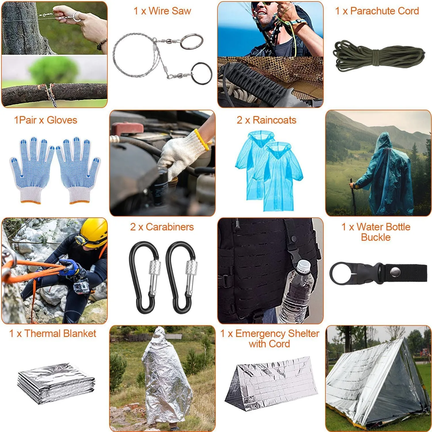 Supplies 125Pcs Outdoor Gear Kit Holiday markdown Kits Tactical Professional Hiking First Hunting Survival Adventure for Emergency Tested Camping Aid Survival