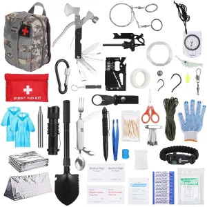 Supplies 125Pcs Outdoor Gear Kit Holiday markdown Kits Tactical Professional Hiking First Hunting Survival Adventure for Emergency Tested Camping Aid Survival