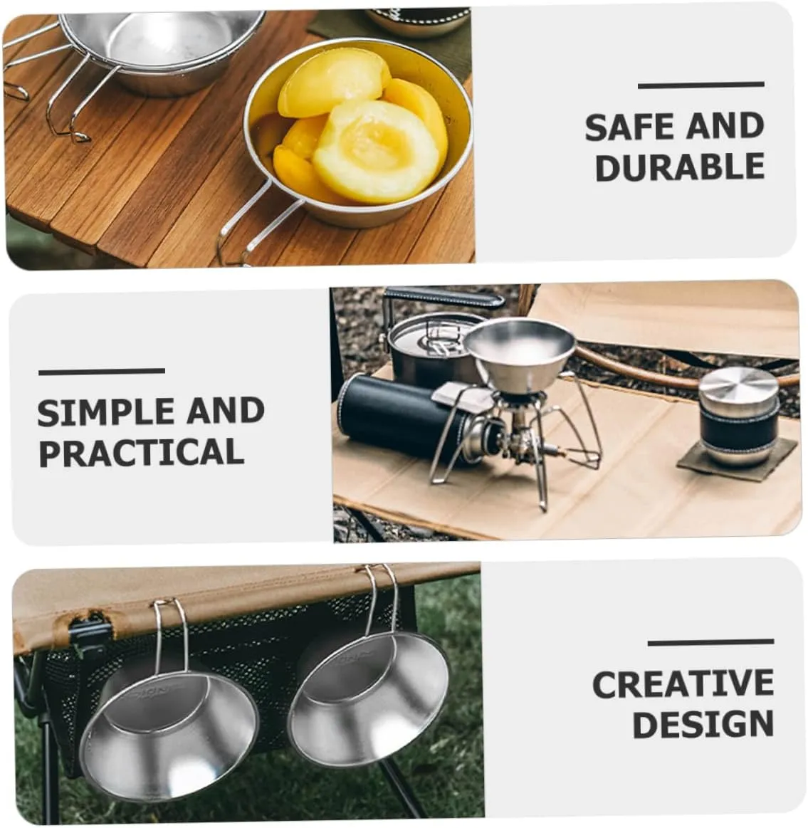 SUPVOX Multi Function Camping Wine Cup Convenient Makgeolli Bowl Durable Lightweight Picnic Supply Outdoor Accessory for Daily Use