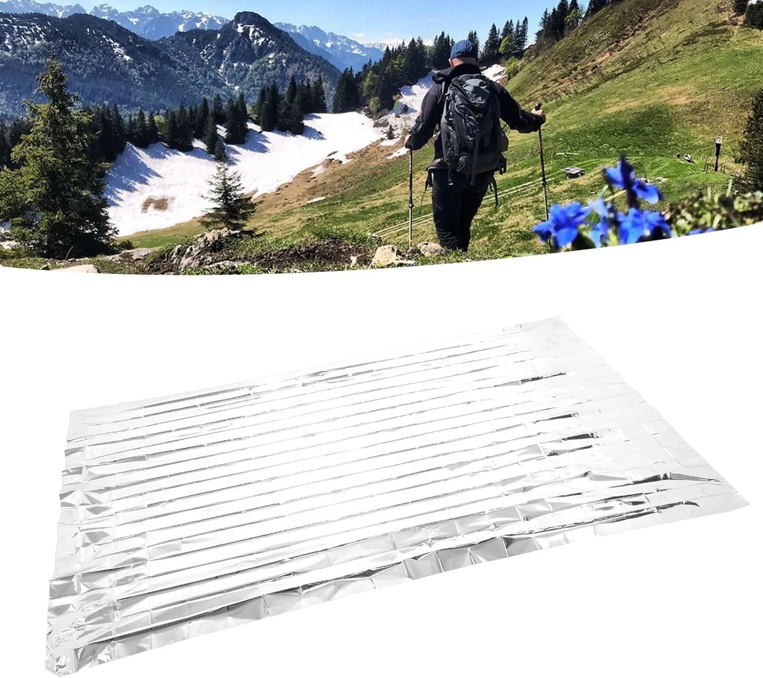 Survival Blanket Reflective Aluminum Foil Insulation Petra Safety Emergency Blanket for Camping Hiking Roadside Emergencies Backpacking