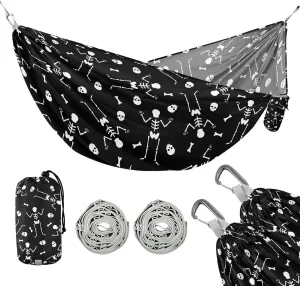 susiyo Portable Camping Hammock Simple Skeleton Printed Lightweight Hammock Comfortable Travel Swing with Tree Straps for Camping Hiking Backpacking Travel or Beach - Up to 330lbs