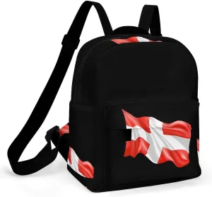 Switch Flag Mini Backpack for Women Casual Daily Bag Lightweight Daypack for Work Travel Shopping