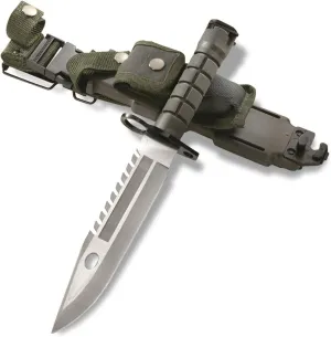 SZCO Supplies 13" M-9 Bayonet Military Style Tactical Saw Back Knife,Green/Black