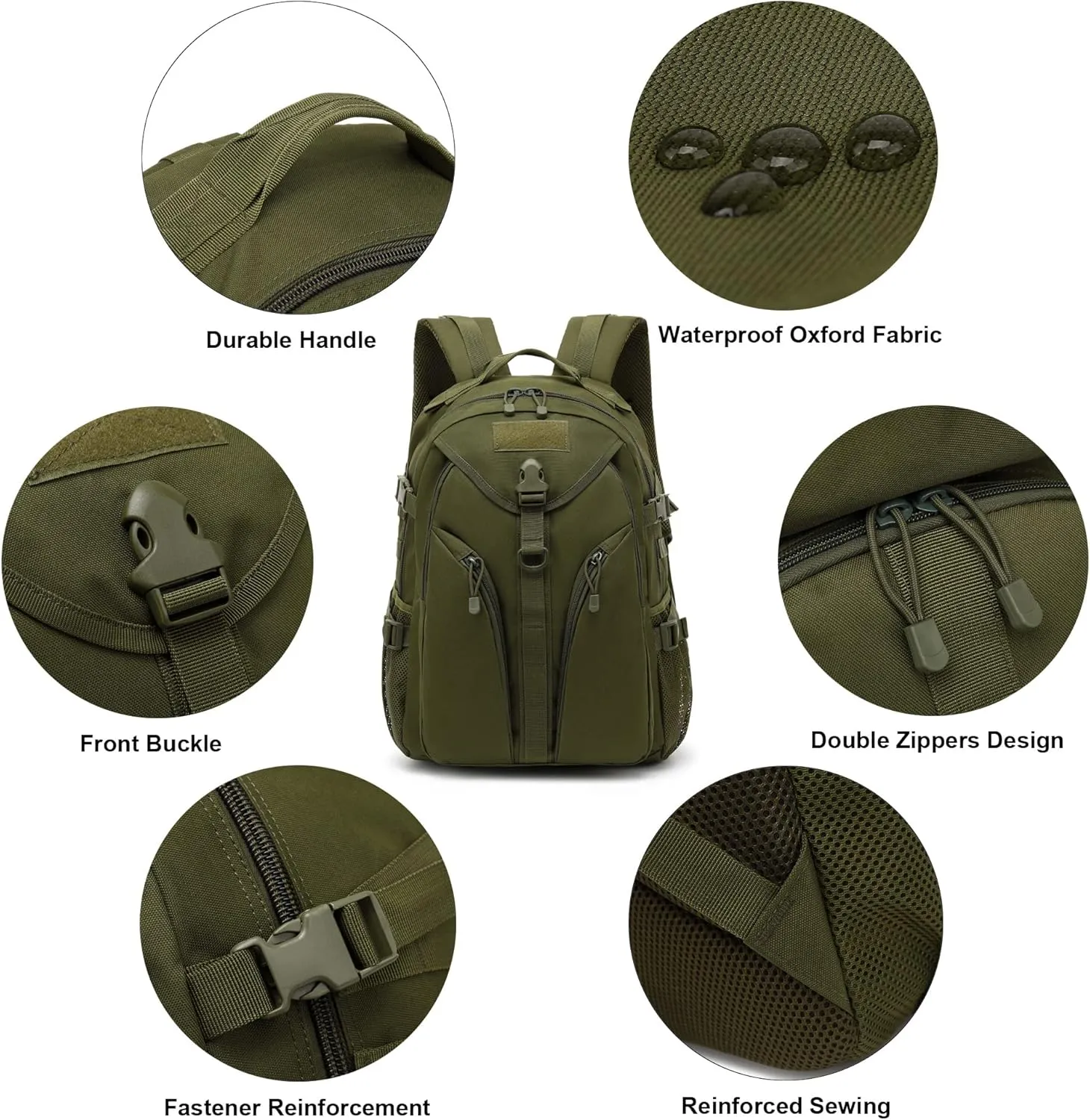 Tactical Backpack Boys School Backpacks Mens College Bookbags for Kids Teens Adults Camping Hiking Traveling (Green)