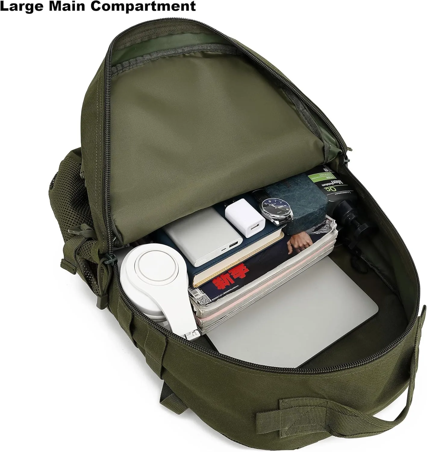 Tactical Backpack Boys School Backpacks Mens College Bookbags for Kids Teens Adults Camping Hiking Traveling (Green)