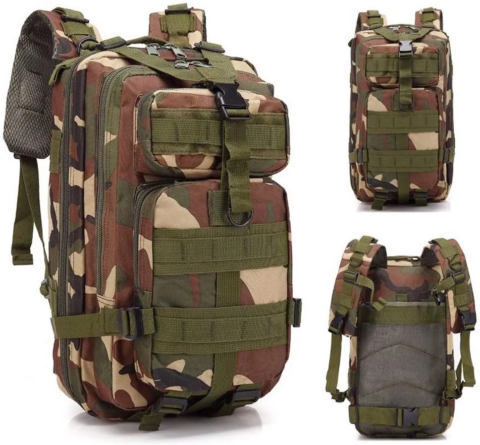 Tactical Backpack Military Army 3P Molle Backpack for Hiking Trekking Camouflage