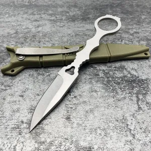 Tactical EDC Knife,Fixed Blade Knife with Sheath and Pocket Clip, Droppoint Blade,6.5" Camp Knife Hunting Survival Knives Hiking Tools, Gifts for Men Women