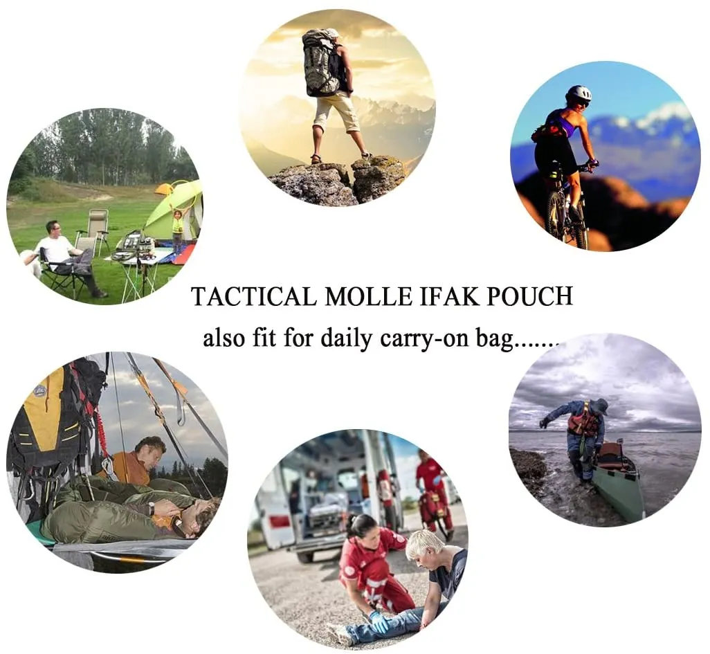 Tactical Emergency First Aid Kit-MOLLE Admin Pouch IFAK-Wound Dressing Blood Control EMT Survival Trauma Kit-Camp Travel Car Medic Kit