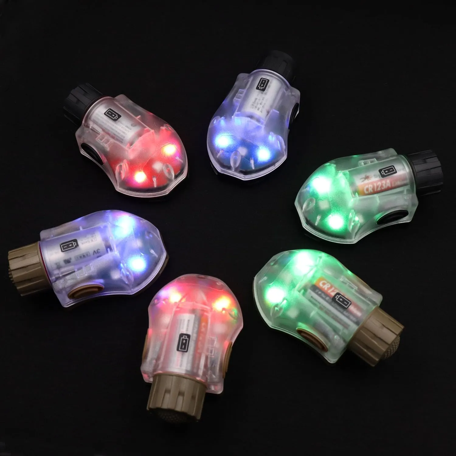 Tactical IR Strobe Helmet Light Military Identification Light with LED Visible Light Constant-on & Strobe Survival Signal Light (Tan-Red)