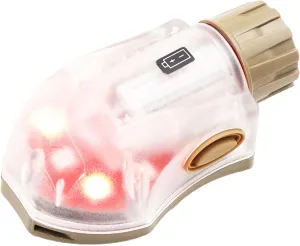 Tactical IR Strobe Helmet Light Military Identification Light with LED Visible Light Constant-on & Strobe Survival Signal Light (Tan-Red)