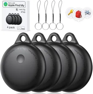 Tags-4 Pack, Smart Bluetooth Tracker Work with Apple Find My, Key Finders and Find My Tracker, Game Changer Waterproof Smart Tag with Key Ring GPS Tracker Tag for Keys/Luggage/Wallet/Pets etc