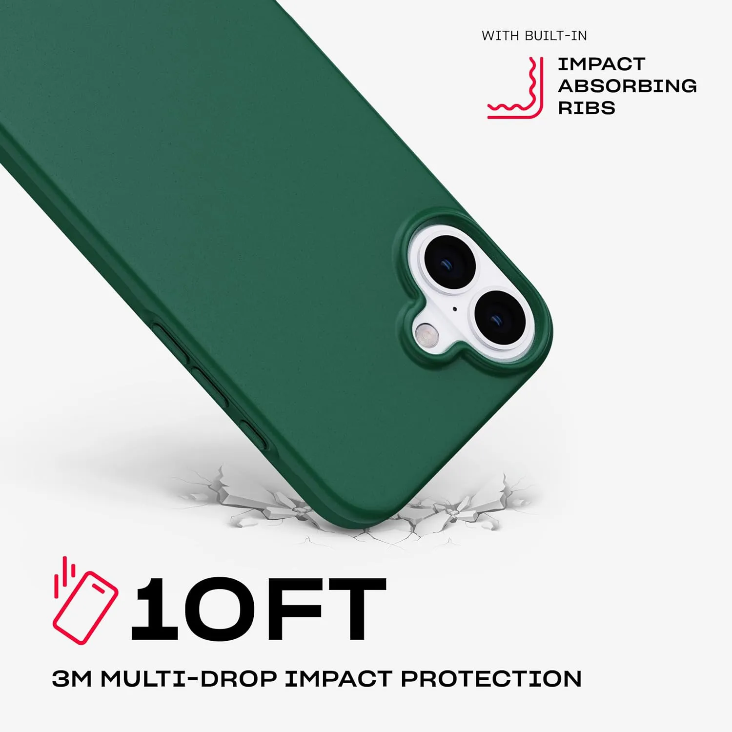 Tech21 EvoLite for iPhone 16 Plus Ultra Thin - Impact Protection Case - in Forest Green