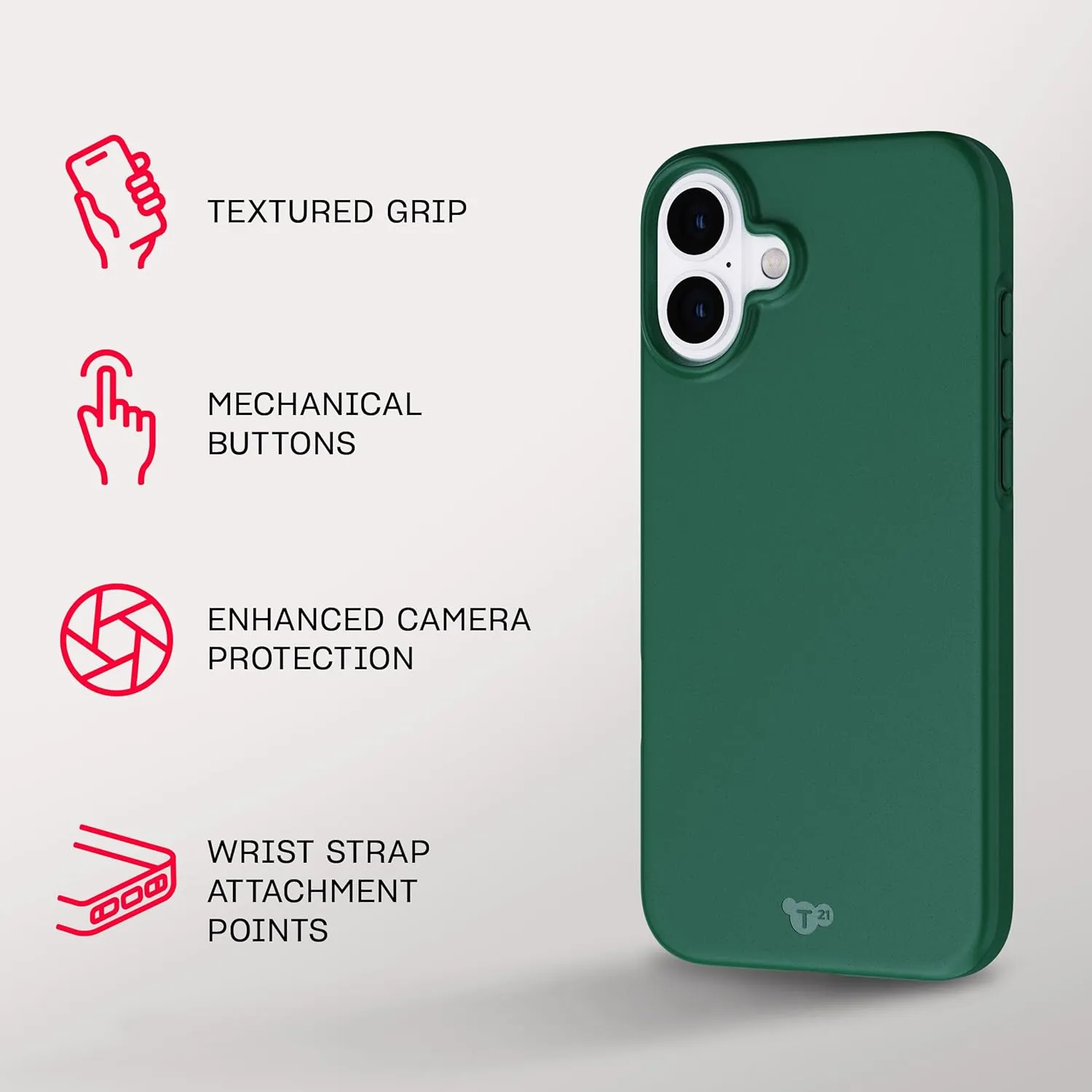Tech21 EvoLite for iPhone 16 Plus Ultra Thin - Impact Protection Case - in Forest Green