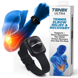 TENEX Ultra Tennis Elbow Brace, Wrist-worn Non-Compression Band, Supports Relief & Recovery from Tennis, Pickleball, Golf, Repetitive Motion Tendonitis, Absorbs Shocks That Cause Pain in Men & Women