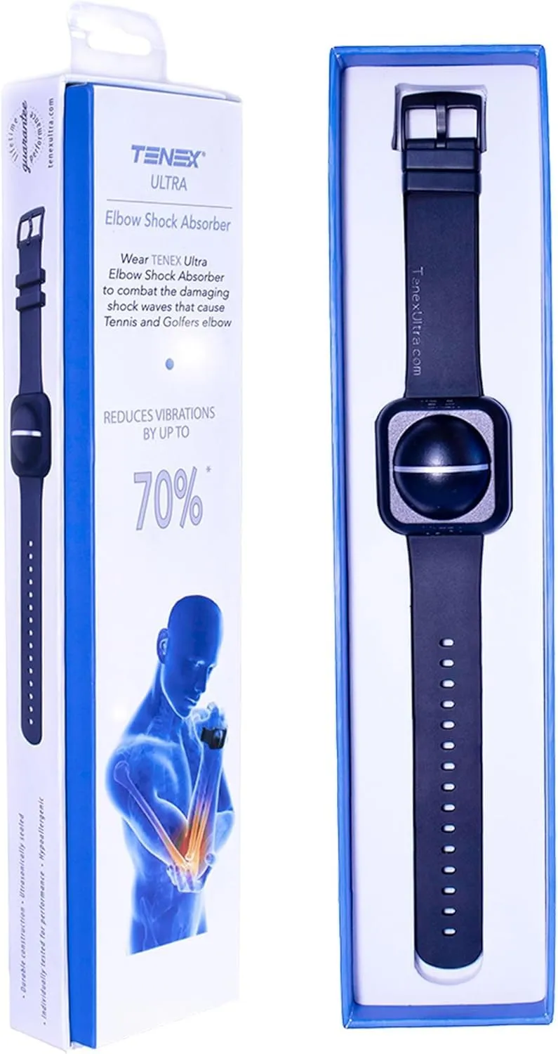 TENEX Ultra Tennis Elbow Brace, Wrist-worn Non-Compression Band, Supports Relief & Recovery from Tennis, Pickleball, Golf, Repetitive Motion Tendonitis, Absorbs Shocks That Cause Pain in Men & Women