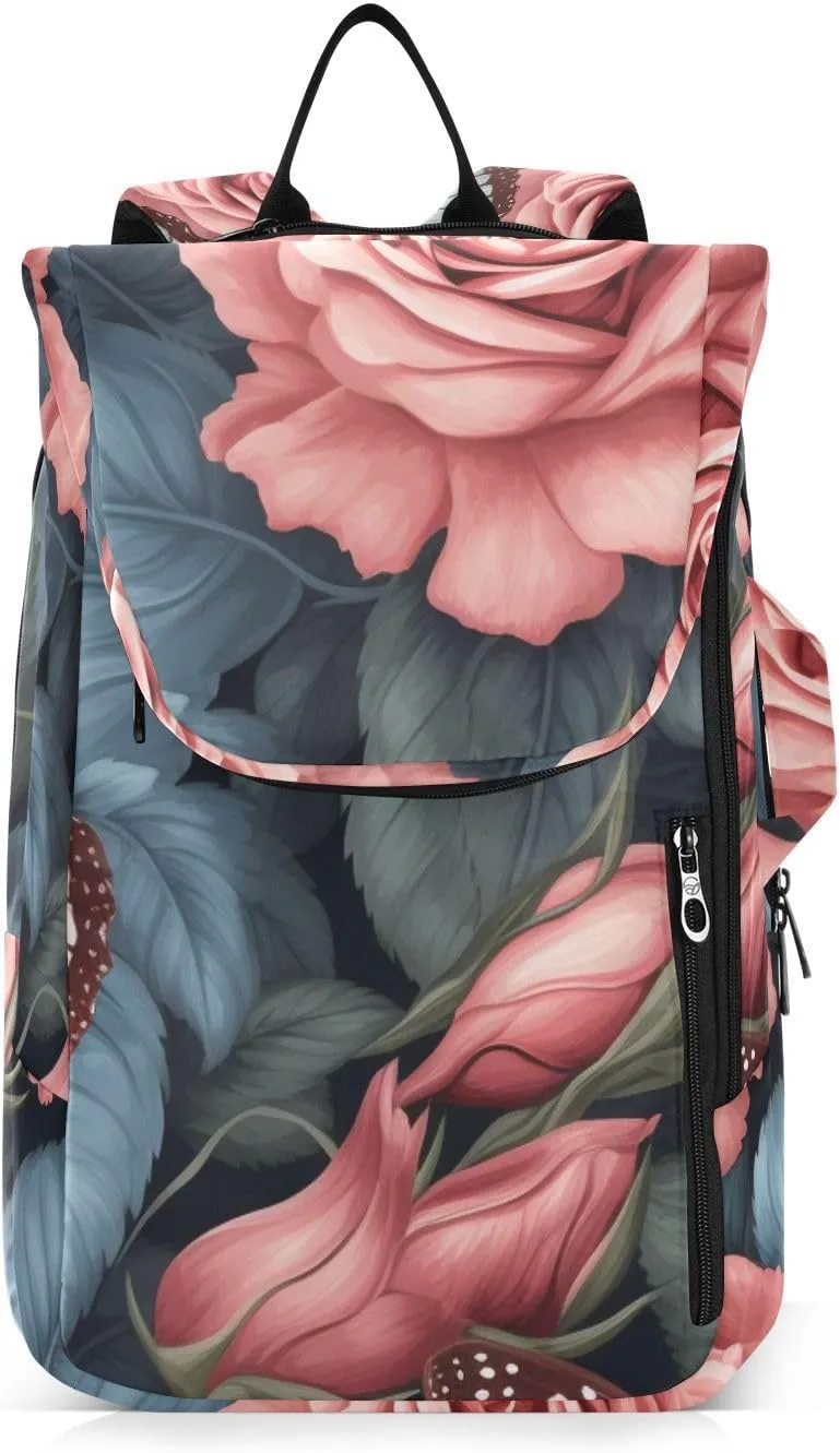 Tennis Bag Tennis Backpack for Women Men, Tennis Bag Holds 2 Rackets, Pickleball Paddles Balls, Badminton Squash, Butterfly Rose Flower (3)