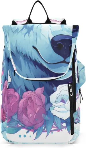 Tennis Bag Tennis Backpack for Women Men, Tennis Bag Holds 2 Rackets, Pickleball Paddles Balls, Badminton Squash, Rose Bear (4)