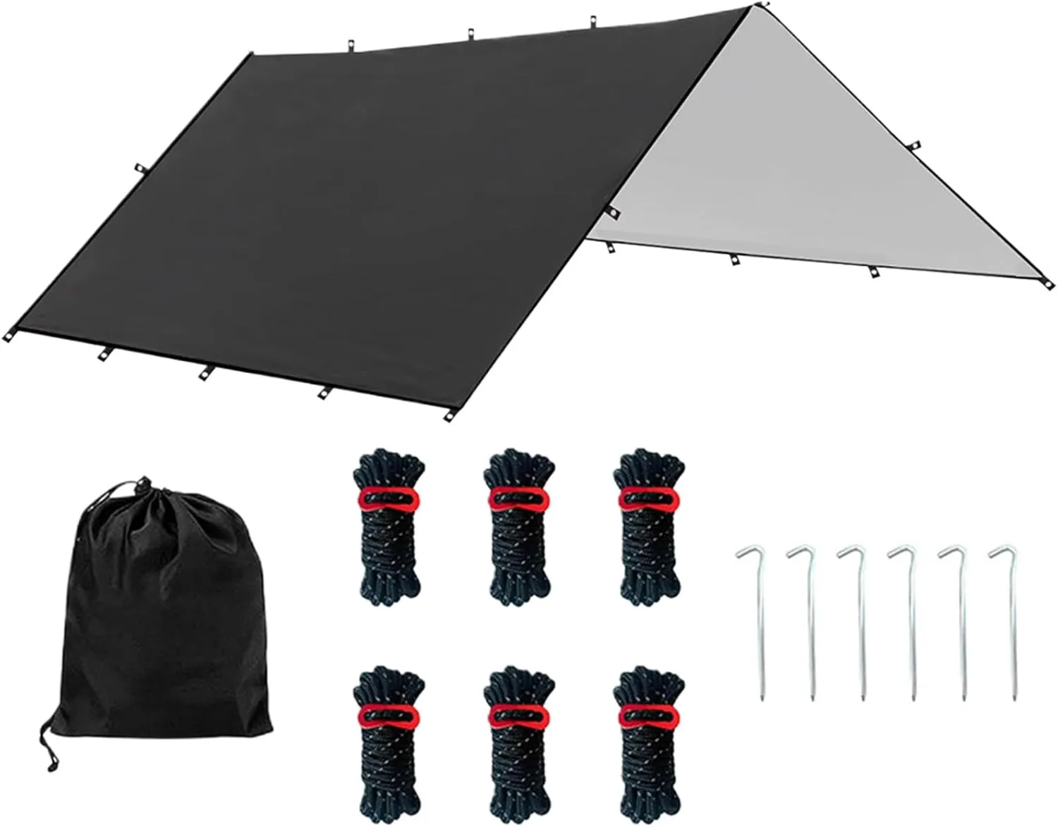 Tent Tarp - Camping Tent Tarp, Tent Sunshade Tarp, Lightweight Shelter Cover | All-Weather, Weatherproof Lightweight for Backpacking, Survival, Picnic, Climbing, Travel