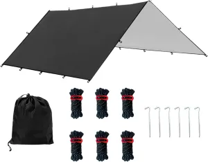 Tent Tarp - Camping Tent Tarp, Tent Sunshade Tarp, Lightweight Shelter Cover | All-Weather, Weatherproof Lightweight for Backpacking, Survival, Picnic, Climbing, Travel