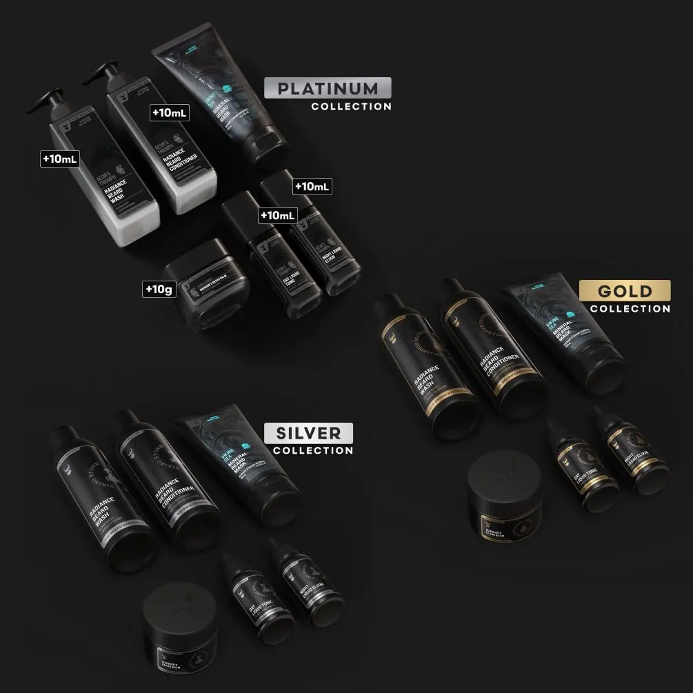 The Complete Beard Growth Kit by Beard Struggle - Mens Grooming Kit with Balm, Mask, Conditioner, Wash & Oils - Alfheim's Forests, Silver Collection