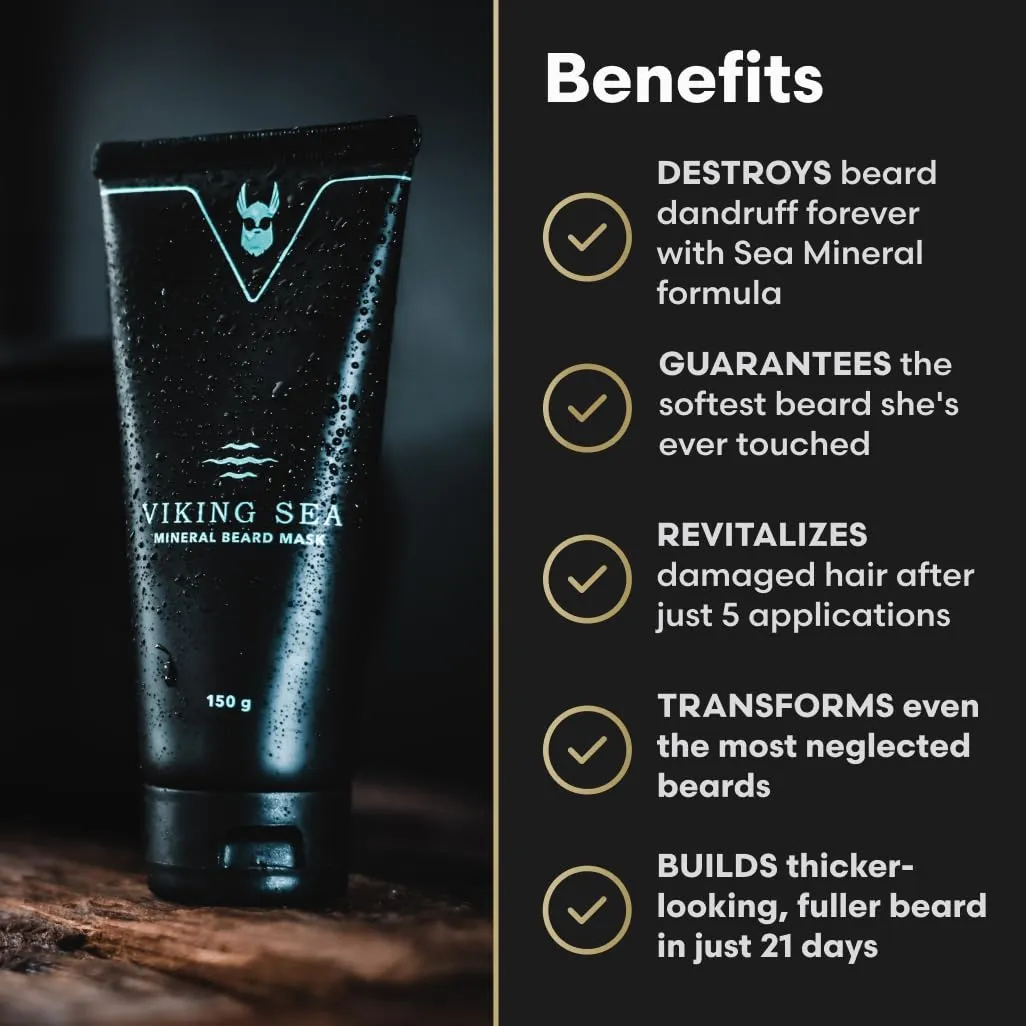 The Complete Beard Growth Kit by Beard Struggle - Mens Grooming Kit with Balm, Mask, Conditioner, Wash & Oils - Viking Storm, Silver Collection