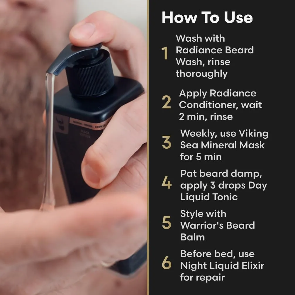The Complete Beard Growth Kit by Beard Struggle - Mens Grooming Kit with Balm, Mask, Conditioner, Wash & Oils - Viking Storm, Silver Collection