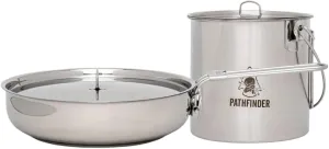 The Pathfinder School Stainless Steel Folding Skillet & Lid   Bush Pot & Lid Set – Durable Outdoor Cookware for Camping, Bushcraft, Survival, Hiking, & Backpacking Essentials