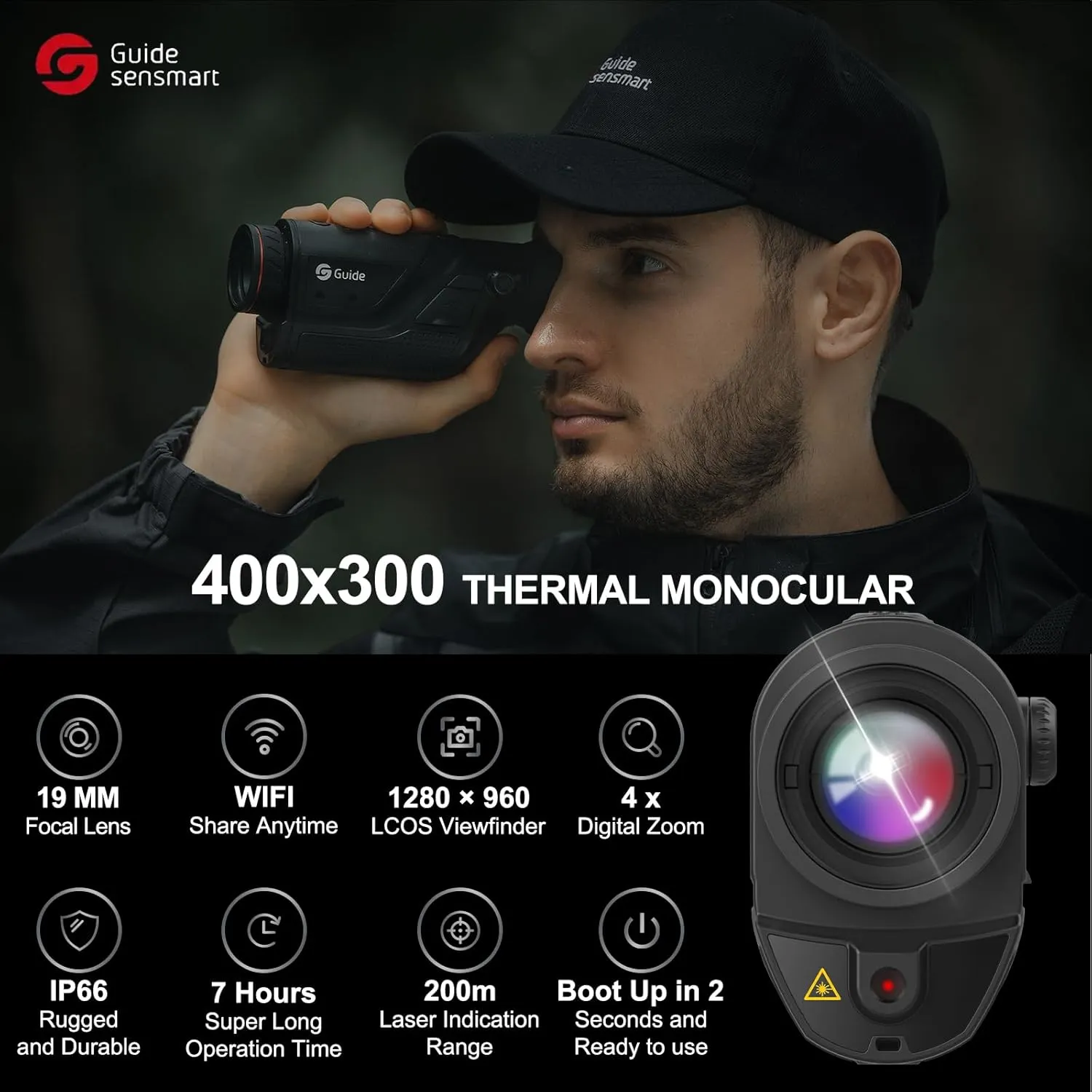 Thermal Imaging Monocular, Infrared Night Vision Telescope, Thermal Scopes for Outdoor Night Vision