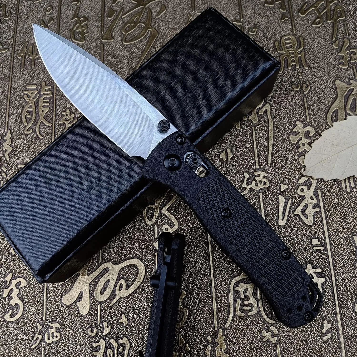 Thumb Open Mini EDC Folding Pocket Knife, Axis Lock Knife with 2.7'' 8Cr13MoV Blade, Glass Reinforced Nylon Grivory Handle with Belt Clip for Camping (White Blade)