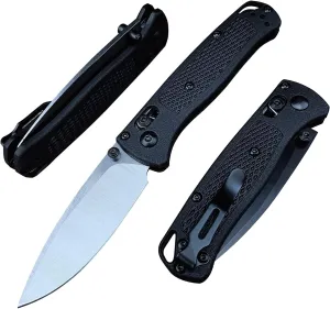 Thumb Open Mini EDC Folding Pocket Knife, Axis Lock Knife with 2.7'' 8Cr13MoV Blade, Glass Reinforced Nylon Grivory Handle with Belt Clip for Camping (White Blade)