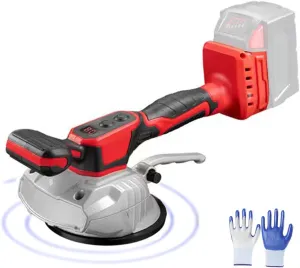 Tile Vibration Tool,for Milwaukee 18V Max Battery,Cordless Portable Tiler Vibrator Tool with 8 Adjustable Speed,Suction Cup,Digital Display,Floor,Wall,Thick Glass,Cordless Vibrator Tool