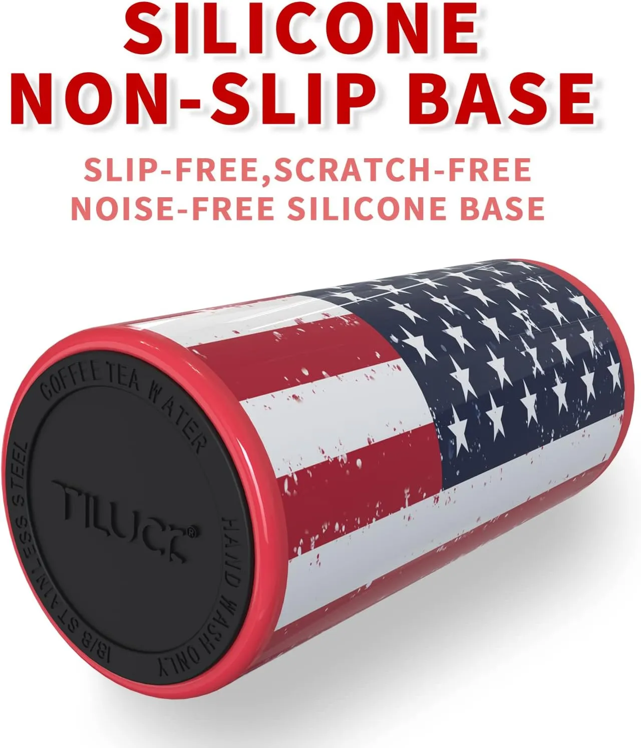 TILUCK Skinny Can Cooler for Slim Beer & Hard Seltzer, Stainless Steel, Doucle-Walled Stainless Steel Insulated Slim Cans, Standard 12 oz (U.S. Flag-01)