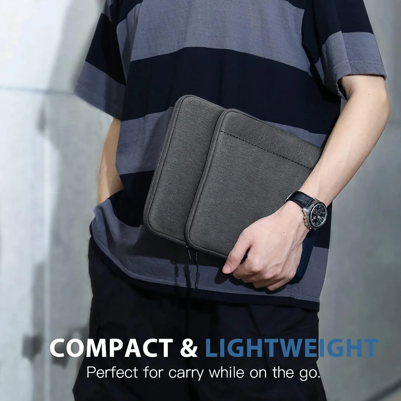 TiMOVO 8-9 Inch Tablet Sleeve Case for All-New iPad Mini 7 (A17 Pro, 2024), iPad Mini 6 (8.3-Inch, 2021), iPad Mini 5/4/3/2/1, Protective Pouch Bag with Multiple Pockets, Dark Gray