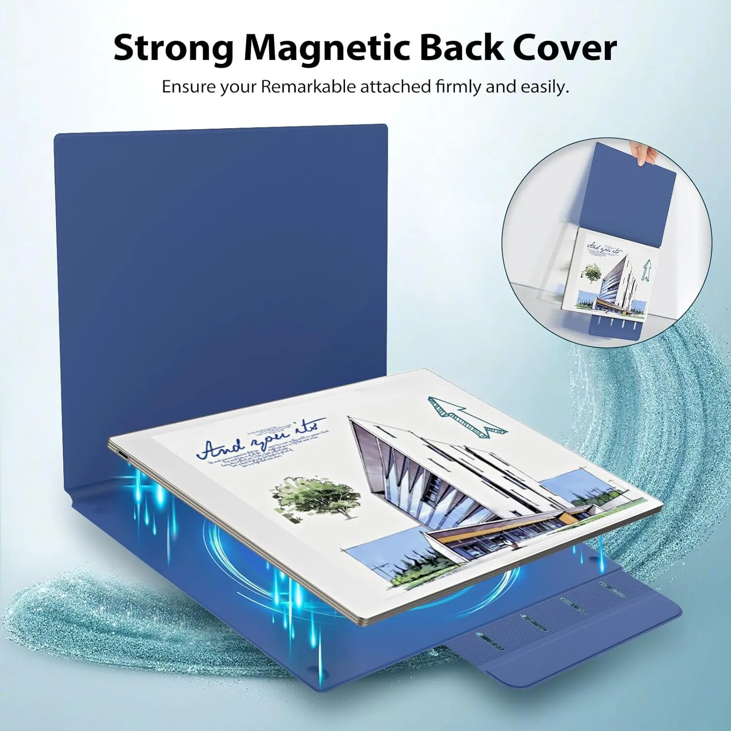 TiMOVO Magnetic Case for Remarkable Paper Pro 11.8 Inch 2024, Lightweight Book Folio Cover with Buckle Pen Clasp for Remarkable Paper Pro Color Tablet, Support Auto Wake/Sleep, Blue