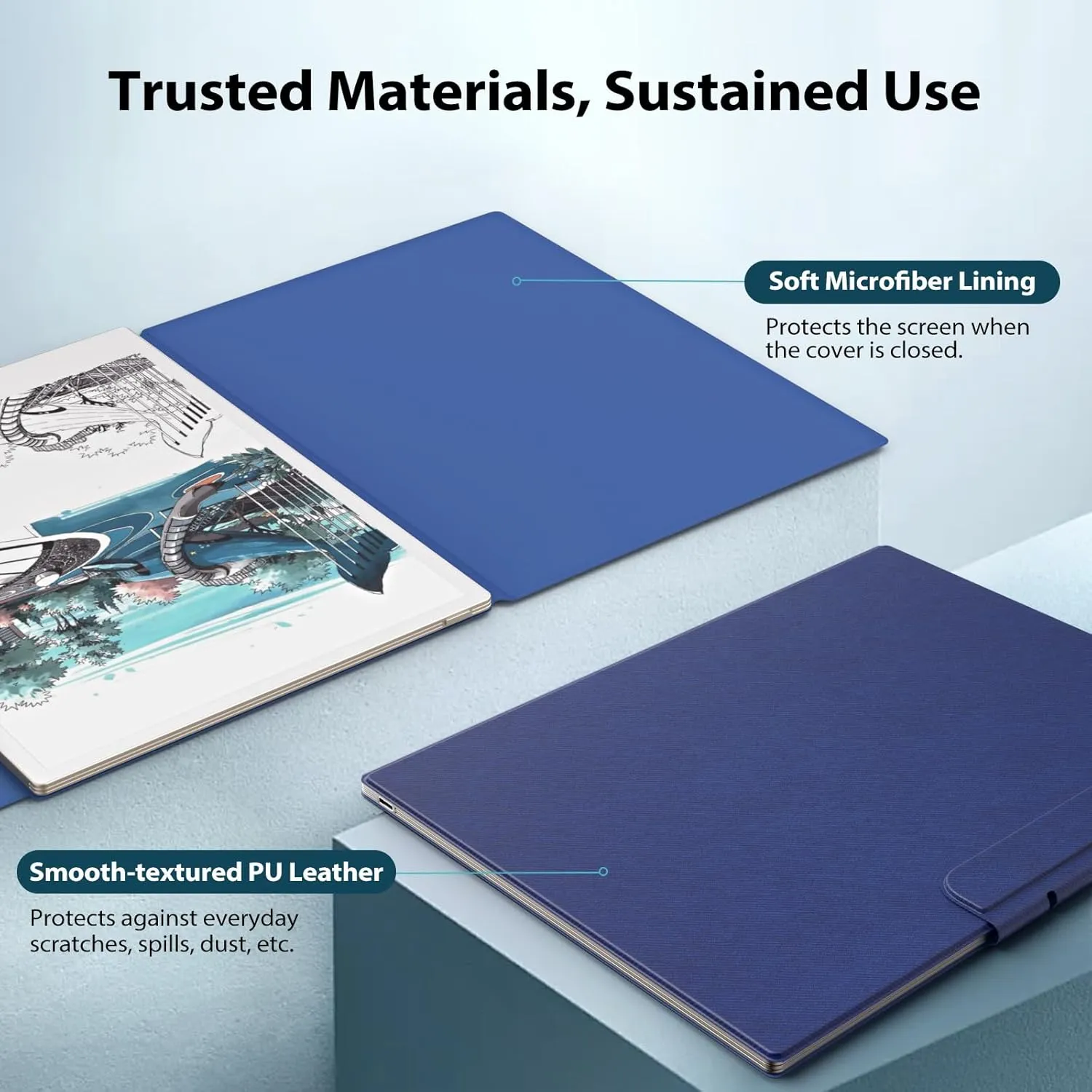 TiMOVO Magnetic Case for Remarkable Paper Pro 11.8 Inch 2024, Lightweight Book Folio Cover with Buckle Pen Clasp for Remarkable Paper Pro Color Tablet, Support Auto Wake/Sleep, Blue