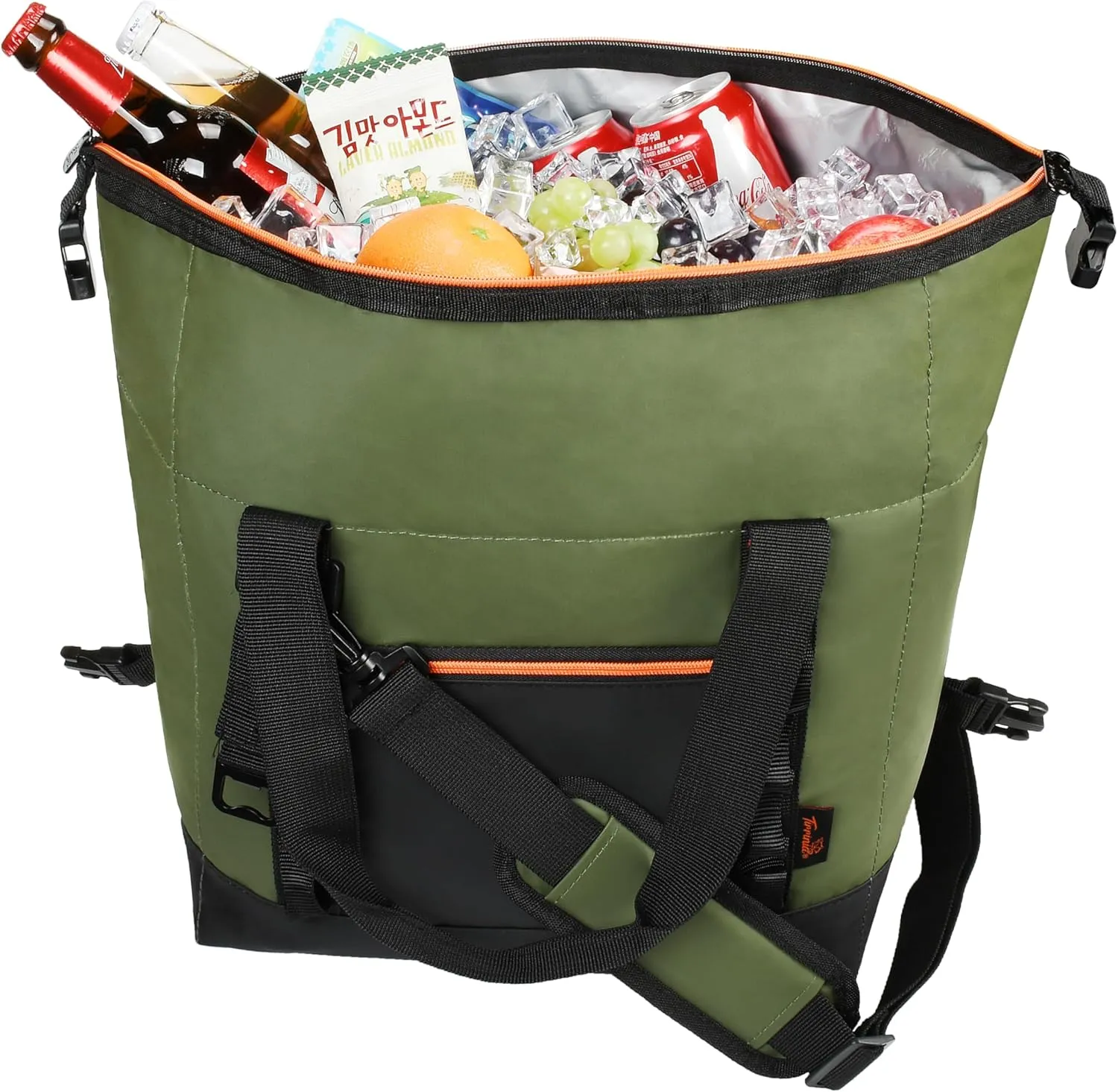 Tirrinia Insulated Soft Cooler Bag- 30 cans Leakproof Camping Ice Chest Box with Bottle Opener, Portable Cooler Box for Lunch, Picnic, Drink, Travel, Fishing