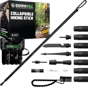 Title: Rhino USA Tactical Hiking Stick with Integrated Survival Kit – Essential Camping Gear for Hiking & Trekking – Durable Tactical Gear for Outdoor Adventures