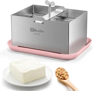 Tofu Press,Tofu Press Stainless Steel with Tofu Presser Towel and Drip Tray for Homemade Tofu and Improved Tofu Flavor Texture-Versatile for paneer and Cheese Press