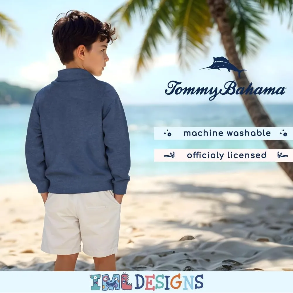 Tommy Bahama Boys Quarter-Zip Pullover Shirt - Lightweight Casual Knit Long Sleeve Sweater for Kids