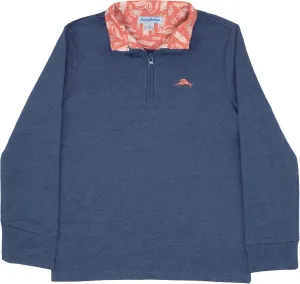 Tommy Bahama Boys Quarter-Zip Pullover Shirt - Lightweight Casual Knit Long Sleeve Sweater for Kids