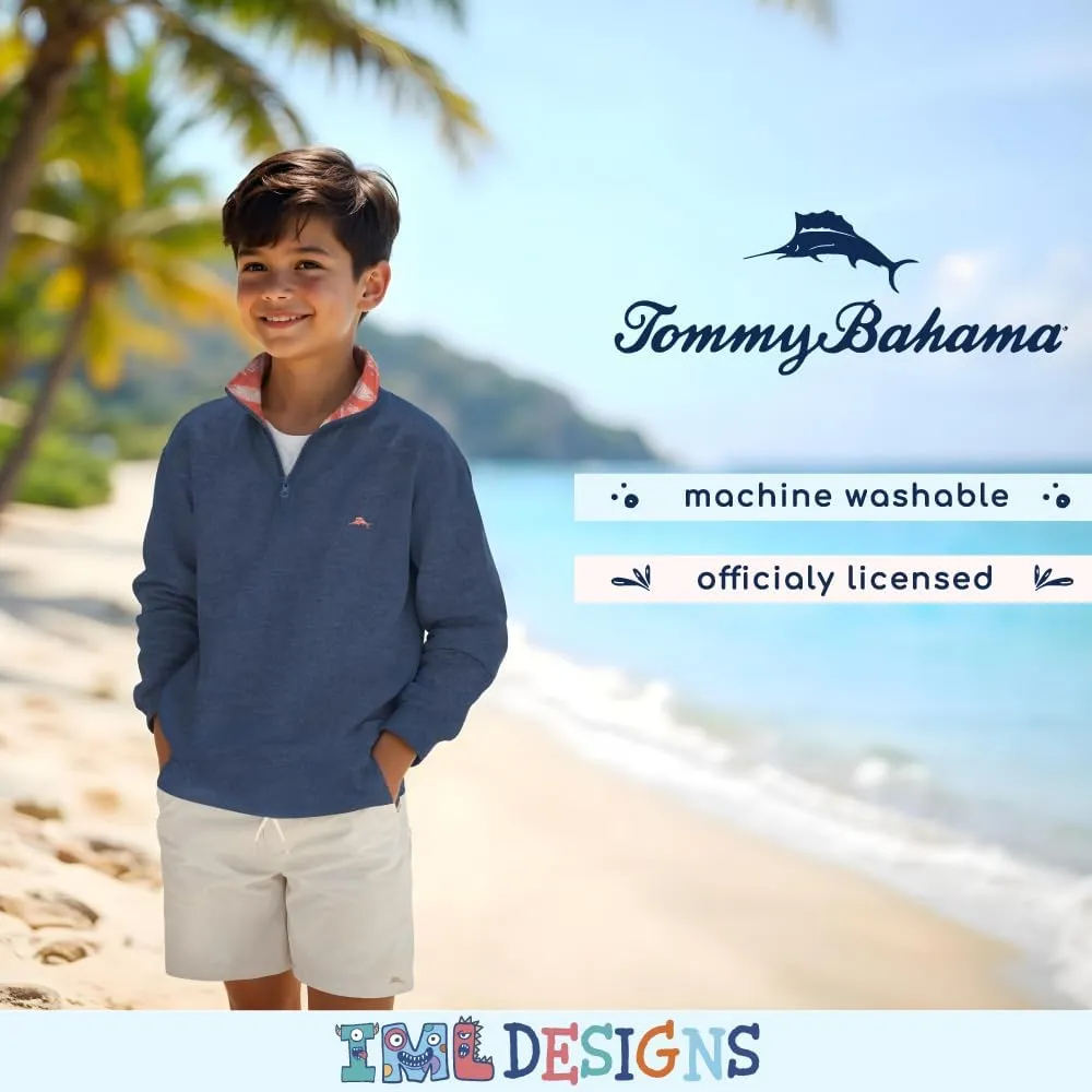 Tommy Bahama Boys Quarter-Zip Pullover Shirt - Lightweight Casual Knit Long Sleeve Sweater for Kids