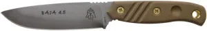 TOPS BAJA 4.5 Fixed Blade Knife Black River Wash Blade Green Micarta Handle BAJA-4.5