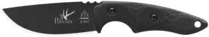TOPS Knives 3 Pointer Black Canvas Full Tang Fixed Blade- Black Traction Coating Blade Finish- Black Kydex Sheath w/Beta Loop (Black Canvas Micarta Handle)